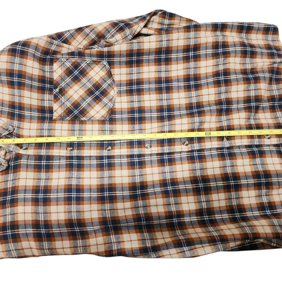 Lincoln Outdoor Men's Plaid Shirt - Brown and Blue 2XLT - Picture 7 of 8